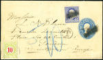 Stamp of Switzerland / Schweiz » Nachportomarken (Auslandsbriefe) USA: 1891 Unterfrankierte Drucksachenschleife