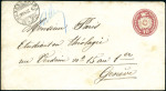 Stamp of Switzerland / Schweiz » Ganzsachen » Briefumschläge 1867-68 10C karminrot