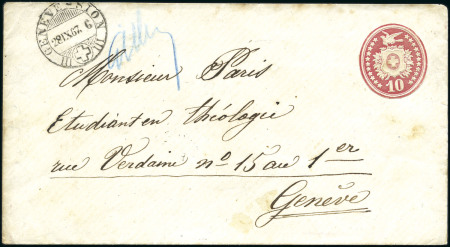 Stamp of Switzerland / Schweiz » Ganzsachen » Briefumschläge 1867-68 10C karminrot