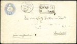 Stamp of Switzerland / Schweiz » Ganzsachen » Briefumschläge 1869 30C blau, Umschlag von Brienz nach Nauchâtel