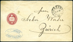 Stamp of Switzerland / Schweiz » Ganzsachen » Briefumschläge 1874-77 10C karminrot, Umschlag kleines Format