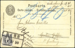 Stamp of Switzerland / Schweiz » Stehende Helvetia 1888 40C grau gez. 9 1/2 entwertet
