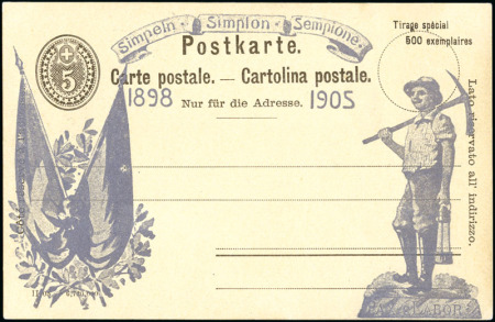 Stamp of Switzerland / Schweiz » Ganzsachen » Postkarten 1905 Einweihung des Simplontunnels