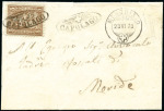 Stamp of Switzerland / Schweiz » Sitzende Helvetia Gezaehnt » Briefmarken 1862 5C braun, mit Strahlenstempel CAPOLAGO (AW Gr. 68)