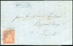 Stamp of Switzerland / Schweiz » Sitzende Helvetia Gezaehnt » Briefmarken 1867-1878 10C rot, entwertet mit Kastenstempel WINKELN