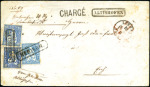 Stamp of Switzerland / Schweiz » Sitzende Helvetia Gezaehnt » Frankaturen 10C blau, 10C dunkelblau und 10C grünlichblau