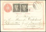 Stamp of Switzerland / Schweiz » Sitzende Helvetia Gezaehnt » Destinationen DEUTSCHLAND 1873: 3C schwarz, waagrechtes Paar