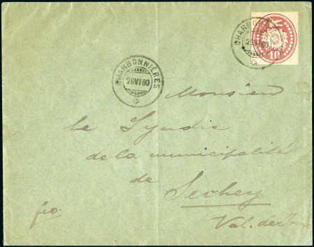 Stamp of Switzerland / Schweiz » Ganzsachen » Briefumschläge 1874-76 10C karminrot, Umschlag Ausschnitt