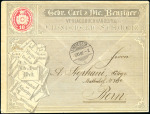 Stamp of Switzerland / Schweiz » Ganzsachen » Briefumschläge 1877 10C anilinrot, Umschlag KZ Taube