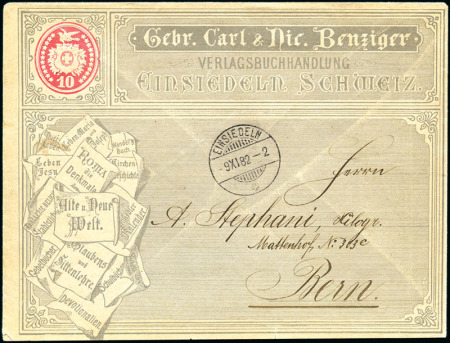 Stamp of Switzerland / Schweiz » Ganzsachen » Briefumschläge 1877 10C anilinrot, Umschlag KZ Taube
