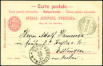 Stamp of Switzerland / Schweiz » Ganzsachen » Postkarten 1892 10C karmin