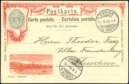 Stamp of Switzerland / Schweiz » Ganzsachen » Postkarten 1894 Kantonale Gewerbeausstellung in Zürich