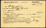 Stamp of Switzerland / Schweiz » Ganzsachen » Postanweisungen - Postkarten 1867 Empfangsschein (Form. Nr. 44)