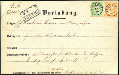 Stamp of Switzerland / Schweiz » Sitzende Helvetia Gezaehnt » Frankaturen 25C grün und 20C orange, weisses Papier