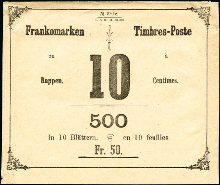 Stamp of Switzerland / Schweiz » Ganzsachen » Postanweisungen - Postkarten 1881 Vier "Frankomarken" Kuvert