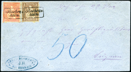 Stamp of Switzerland / Schweiz » Sitzende Helvetia Gezaehnt » Briefmarken 1867-1878 10C rot und 5C braun
