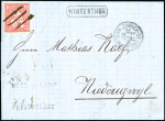 Stamp of Switzerland / Schweiz » Sitzende Helvetia Gezaehnt » Briefmarken 1867-1878 10C rot, mit Tintenentwertung auf Faltbrief