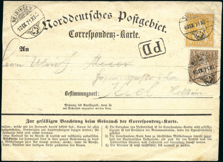 Stamp of Switzerland / Schweiz » Ganzsachen » Privatpostkarten 1871 Norddeutsches Postgebiet Correspondenz-Karte