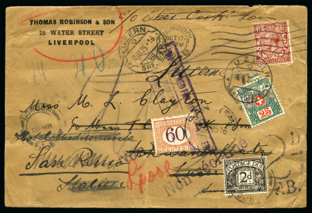 Stamp of Switzerland / Schweiz 1922-1976 Lot Nachportobriefe aus England und Irland