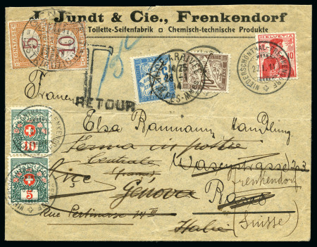 Stamp of Switzerland / Schweiz 1906-1971 Lot Nachportobriefe aus Frankreich