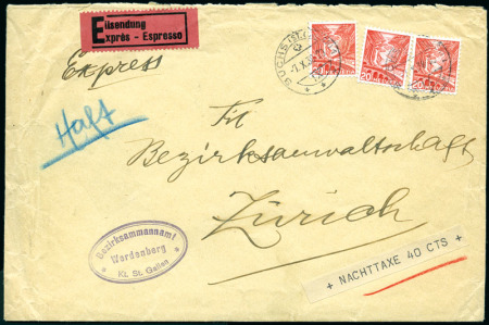 Stamp of Switzerland / Schweiz » Nachportomarken (Inlandsbriefe) 1938 Express Brief