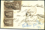 Stamp of Switzerland / Schweiz » Sitzende Helvetia Gezaehnt » Frankaturen 5C braun (4 davon 1 mit Mängeln)