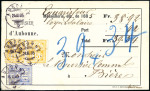 Stamp of Switzerland / Schweiz » Ziffermuster 1882-89 15C gelb im Paar und 12C ultramarin