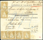 Stamp of Switzerland / Schweiz » Sitzende Helvetia Gezaehnt » Frankaturen 2C oliv, sechs Stück