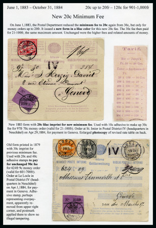 Stamp of Switzerland / Schweiz » Ganzsachen » Postanweisungen - Postkarten 1876-1906, GELDANWEISUNGEN, kl. Sammlung 27 Belege
