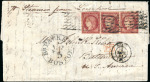 Stamp of France 1849 1F carmin en bande de 3