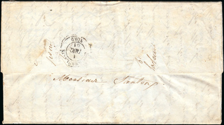 Stamp of Switzerland / Schweiz » Sitzende Helvetia Ungezähnt » 1857-62 Berner Druck, Dickes Papier Einziger Strubelbrief nach Senegal