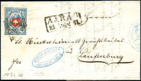 Stamp of Switzerland / Schweiz » Rayonmarken » Rayon I, hellblau, ohne KE (STEIN B1) Type 17 B1/LO mit schwarzer Raute