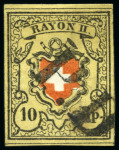 Stamp of Switzerland / Schweiz 1850-52, Kl. Auswahl Rayonmarken in Top-qualität