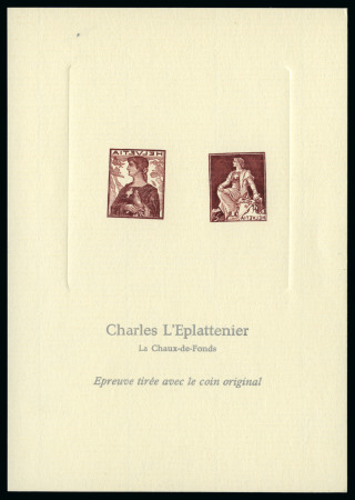 Stamp of Switzerland / Schweiz 1909 Helvetia Brustbild II und 1908 Sitzende Helvetia