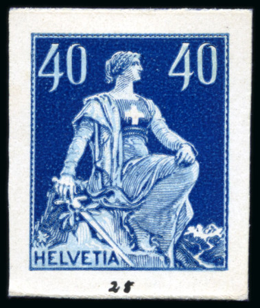 Stamp of Switzerland / Schweiz 1908 Helvetia mit Schwert 40C Probedruck