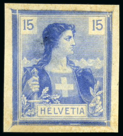 Stamp of Switzerland / Schweiz 1907 Helvetia Brustbild I, sechs versch. Probedrucke