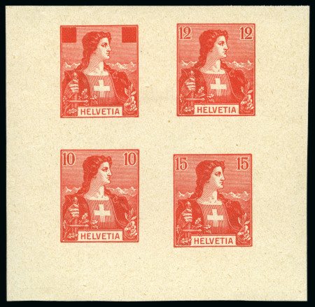 Stamp of Switzerland / Schweiz 1907 Helvetia Brustbild I, roter Probedruck