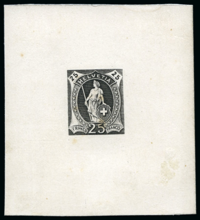 Stamp of Switzerland / Schweiz » Stehende Helvetia Einzelabzug von Urstich auf Karton