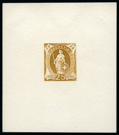 Stamp of Switzerland / Schweiz » Stehende Helvetia Einzelabzug von Urstich auf Karton