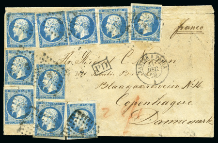 Stamp of France 1858-60, Trois lettres avec Empire ND
