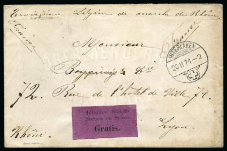 Stamp of Switzerland / Schweiz » Preussisch-Französischer Krieg 1871 (20 Feb.) GRATIS Portofreiheitsmarke