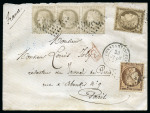 Stamp of Palestine and Holy Land » Palestine French Levant Offices CONSTANTINOPLE Lettre pour Paris