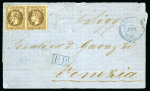 Stamp of Palestine and Holy Land » Palestine French Levant Offices RODOSTO Lettre postée à Rodosto pour Venise