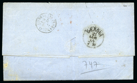 Stamp of Palestine and Holy Land » Palestine French Levant Offices SALONIQUE Lettre pour Gênes en Italie
