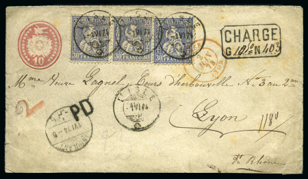 Stamp of Switzerland / Schweiz » Sitzende Helvetia Gezaehnt » Frankaturen 30C ultramarin (3) entwertet L'ISLE 1 VI 74