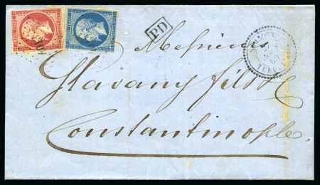 Stamp of Palestine and Holy Land » Palestine French Levant Offices SAMSOUN PC 4013 sur 20c +80c Empire ND (touchés)
