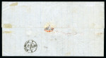 Stamp of Palestine and Holy Land » Palestine French Levant Offices MERSINA Lettre pour Syros avec 10c (touché) +40c