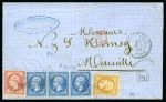 Stamp of Palestine and Holy Land » Palestine French Levant Offices ALEP Lettre affranchie à 1F50 pour Marseille