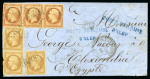 Stamp of Palestine and Holy Land » Palestine French Levant Offices ALEP Lettre affranchie à 1F50 pour Marseille