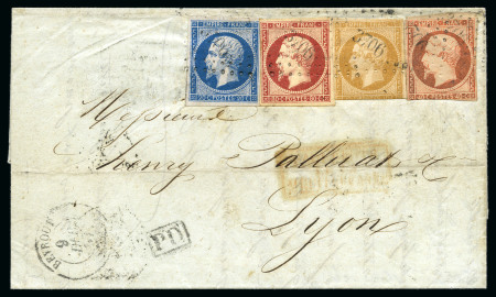 Stamp of Palestine and Holy Land » Palestine French Levant Offices BEYROUTH Lettre datée Le Krey 08.12.1857 pour Lyon